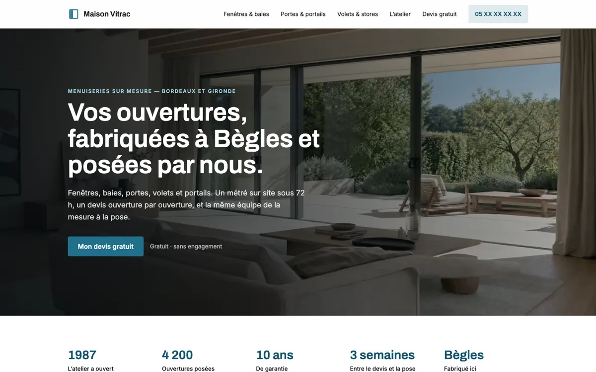 The website Maison Vitrac